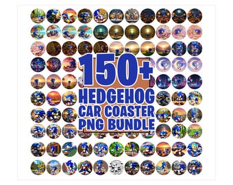 The Hedgehog car coaster png bundle, Png Sublimation Design, Instant Download Design, Car Coaster PNG, Car Coaster Wrap, Coaster Wrap