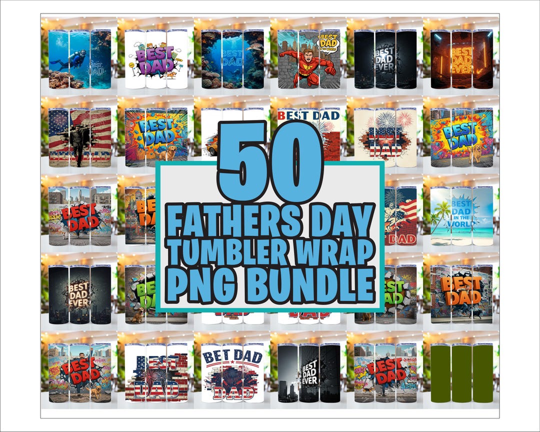 3D Best Dad Tumbler Wrap Bundle, Father's Day Design Dad Life 20oz ...