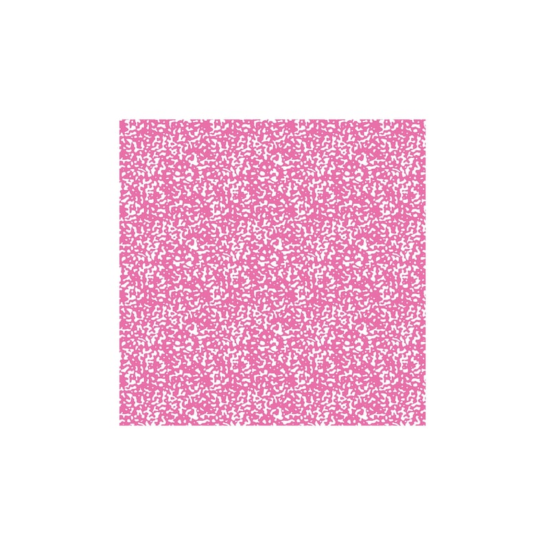 May include: A square, pink and white speckled pattern fills the frame. The pattern is made up of small, irregular white shapes against a solid pink background. The overall effect is a textured, speckled design.