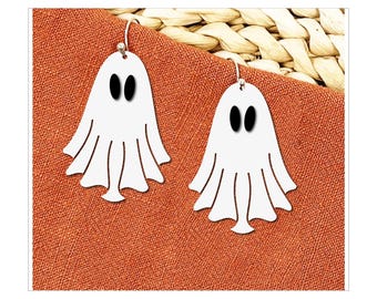 Ghost Earrings SVG Cut File, Ghost Earrings Laser File, Halloween Jewelry Earrings SVG, Halloween Earrings svg, Boo Earrings SVG, Ghost