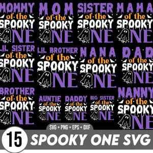 Spooky One Svg Bundle, Spooky one 1st Birthday png, Halloween spooky one Svg, Groovy Halloween spooky one, girl first birthday svg
