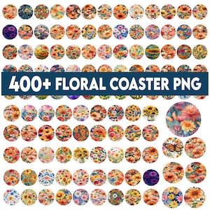 400+ Floral Coaster png bundle, Car Coaster Sublimation Bundle, Round Car Coaster Sublimation, Car Coaster PNG, spring floral coaster