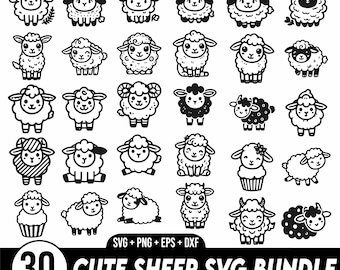 Sheep Svg Bundle, Sheep Svg, Png, Sheep Dxf, Sheep Clip Art, Sheep Vector Files, Animal Svg,Svg Cut Files, Silhouettes, Svg For Shirts