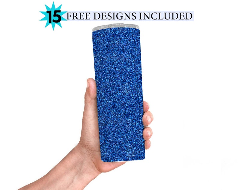 20 Oz Skinny Tumbler Png Blue Glitter Wrap Tapered Straight Template ...