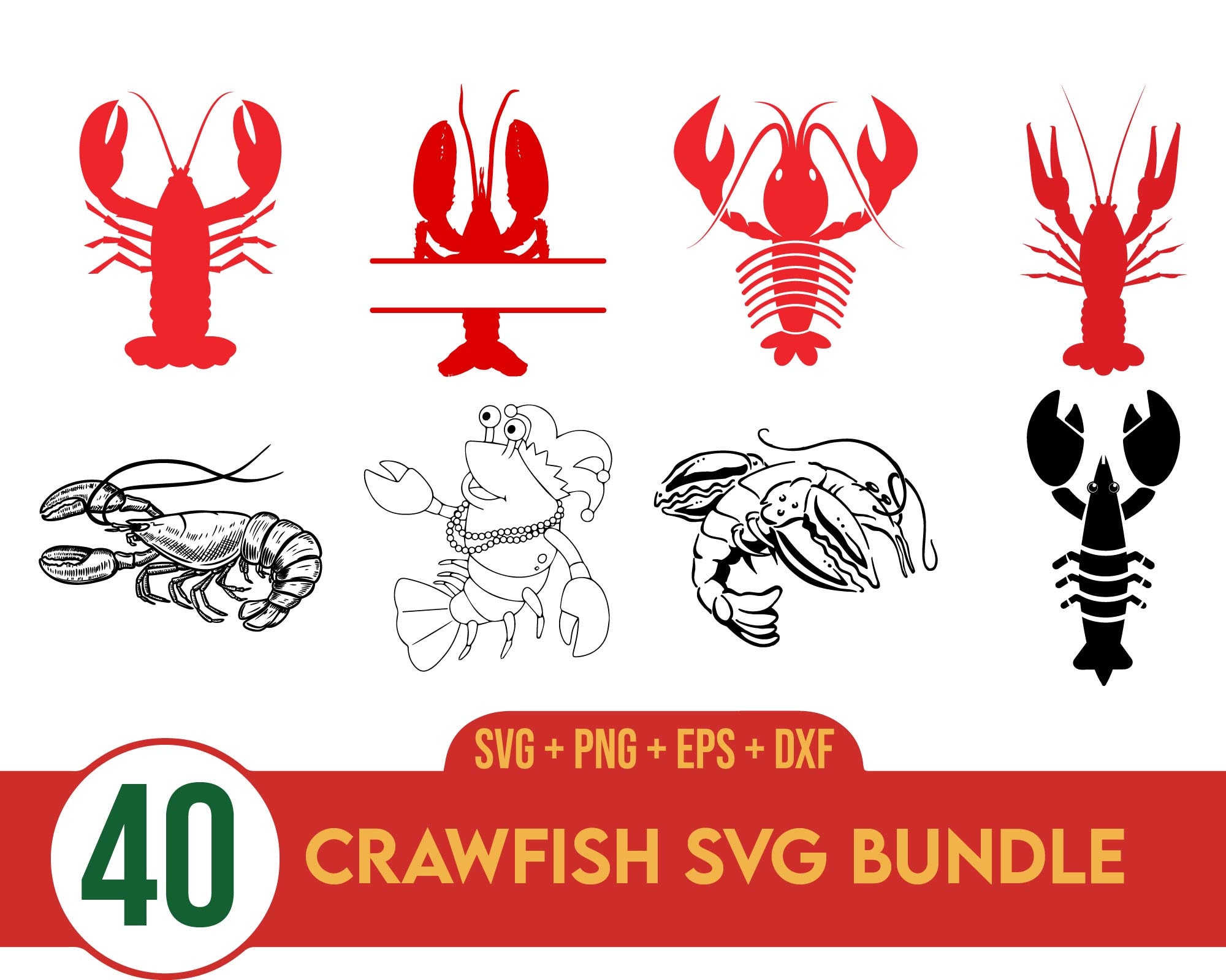 Crawfish SVG/PNG Bundle, Crawfish Boil SVG, Summer,bundle Monogram ...
