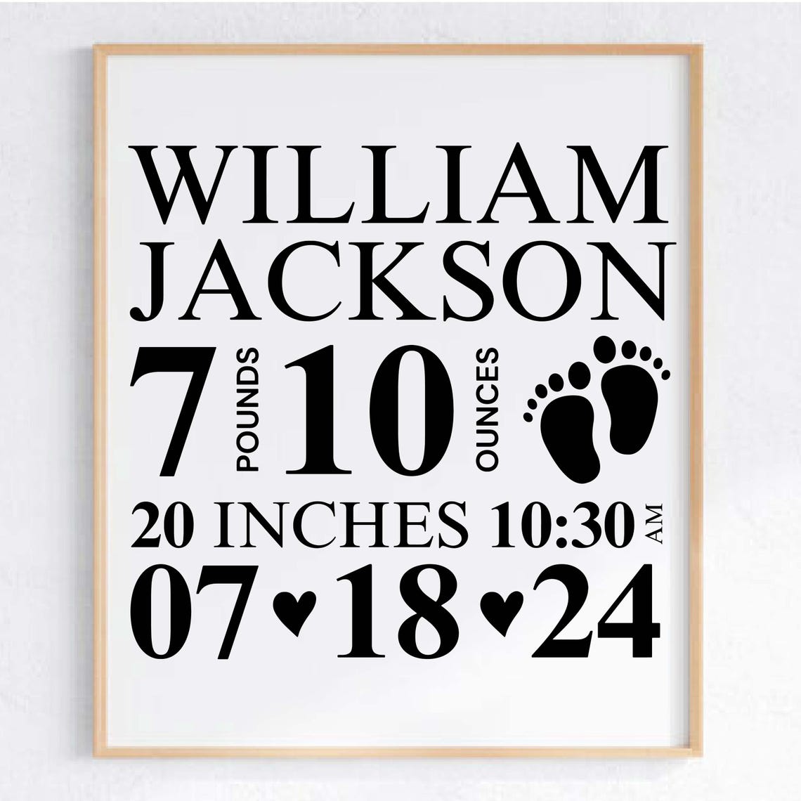 Baby Birth Announcement Template Svg, Free Font, Birth Stats Baby Svg ...