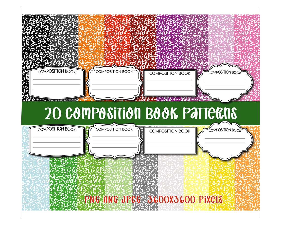 Compostiion Notebook Pattern Composition Book Patterns, Composition Book Label Bundle,composition ...