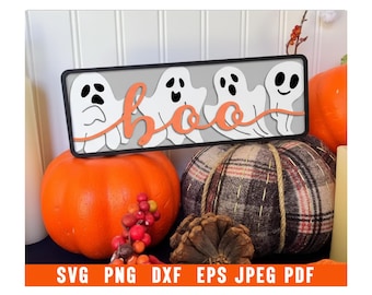 Boo Ghost Framed Laser Sign Svg, Fall Laser SVG, Boo Ghost Sign Png, Halloween Framed SVG, Glowforge Laser Ghost File, Ghost Sign Laser SVG