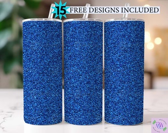 20 Oz Skinny Tumbler Blue Glitter Wrap Tapered Straight Template ...