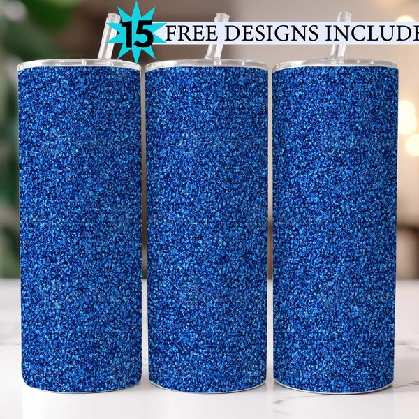 20 Oz Skinny Tumbler Png Blue Glitter wrap tapered straight template digital download sublimation graphics instant download sublimation