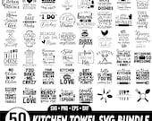 Kitchen Towel Svg Bundle, Funny Kitchen Svg, Towel Sayings Svg, Tea Towel Quotes, Pot Holder Svg, Funny Cooking, Cut for Cricut, Silhouette