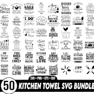 Pacote de toalhas de cozinha Svg, cozinha engraçada Svg, ditados de toalhas Svg, citações de toalhas de chá, pegador de panela Svg, culinária engraçada, corte para Cricut, silhueta