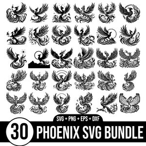 Phoenix SVG Bundle, Phoenix Svg, Phoenix Vector, Phoenix Birds, Phoenix Clipart, Phoenix Designs, Phoenix PNG Bundle, Phoenix Clipart