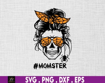 Momster divertente e umoristico teschio retrò vintage, illustrazione camicia grafica PNG trasparente Download digitale, download digitale PNG