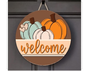 Welcome Sign Svg, Hello Door Hanger SVG, Fall Door Sign, Glowforge Files, Autumn welcome svg, Hello Fall Sign Svg, Fall Leaves Sign