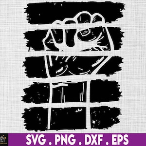 Fist SVG, Clenched Raised Fist, Vector Cut File, Raised Fist Silhouette, PNG Transparent Background, MLK, Instant Download