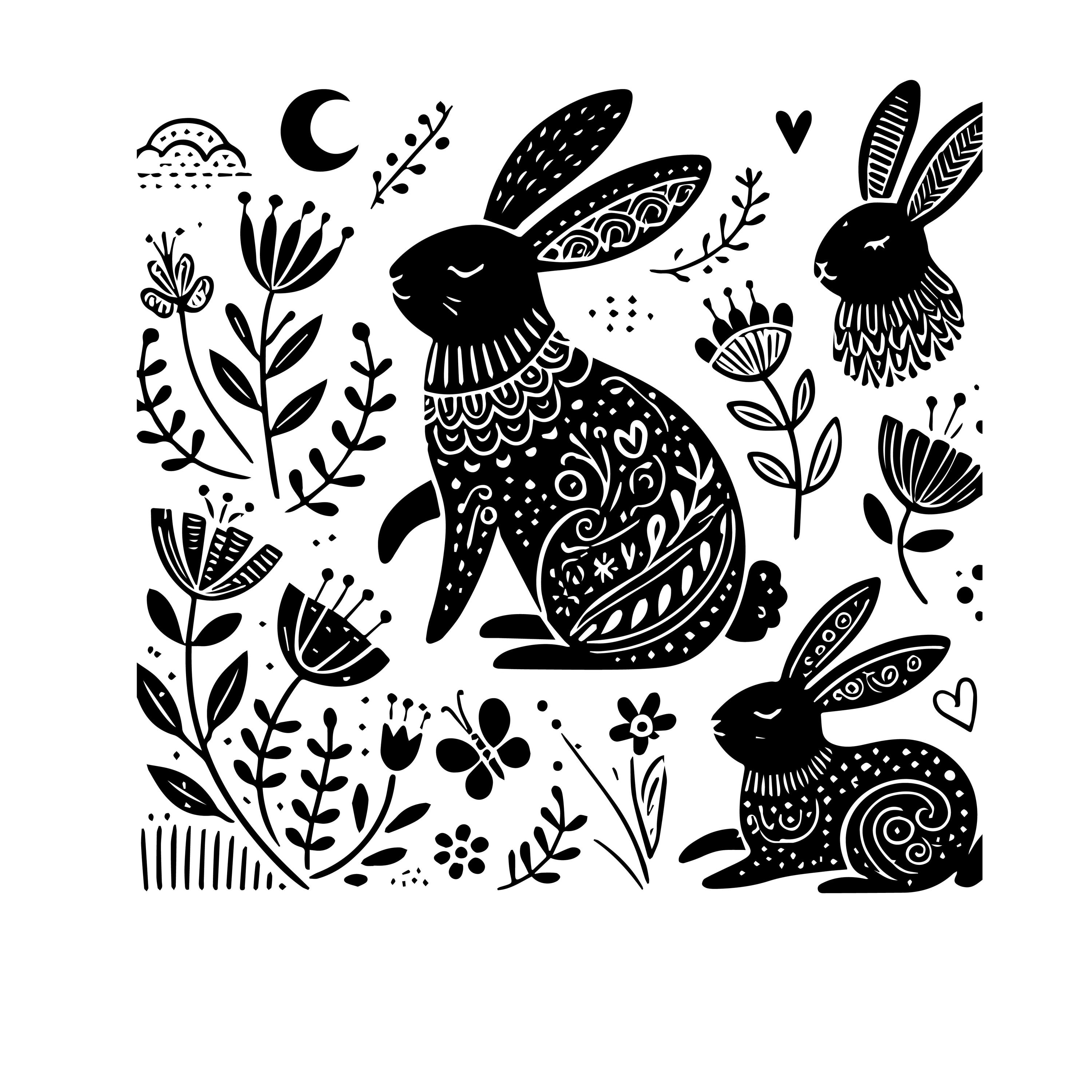 Whimsical Rabbit Svg Bundle, Rabbit SVG Bundle, Bunny Svg, Rabbit Dxf ...