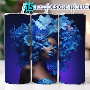 3D Tumbler Wrap Sublimation, Floral Wild Floral Illusion File 20oz Skinny Straight Tumbler Wrap, PNG 300 Dpi, Commercial Use