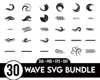 Våg Svg-paket, Vågor Svg-paket, Vågor Clipart, Svg-filer för Cricut, Strand Svg,