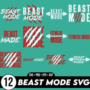 Paquete SVG de modo bestia, Svg de fitness, Svg de camiseta de gimnasio, Svg de cita de gimnasio, Png de modo bestia, Svg de modo entrenamiento, Svg motivacional