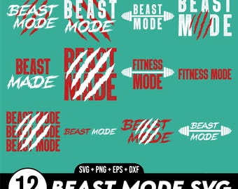 Beast Mode SVG Bundle, Fitness Svg, Gym Shirt Svg, Gym Quote Svg, Beast Mode Png, Workout Mode Svg, Motivational svg