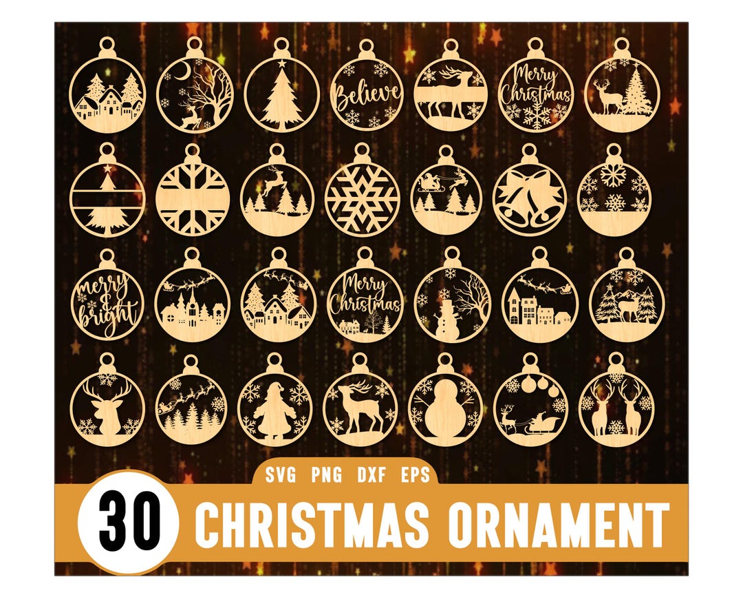 Christmas Ornament Laser Cut SVG Bundle, Christmas Balls Svg Bundle ...
