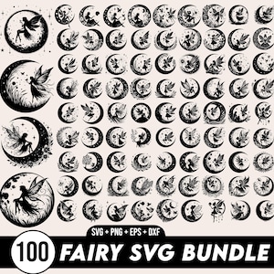Fairy SVG-bundel, SVG-bestanden voor de cricut, Celestial SVG, Fairies SVG, Fairy SVG-ontwerp, Fairy PNG, Fairy Design, Fairy Vector, Mystieke SVG