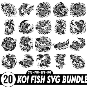 Koi Fisch SVG-Bundle, Koi Fisch Clipart, Fisch Clipart, Koi Fisch svg, PNG-Dateien, Koi Fisch-Vektorgrafik, Koi Fisch-Umriss