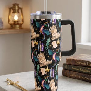 Book Lover Gift Reading Tumbler Library Aesthetic Cozy Bookish Gifts Men Insulated Cup Literary Travel Mug Botanical Design Drinkware 40oz image 12
