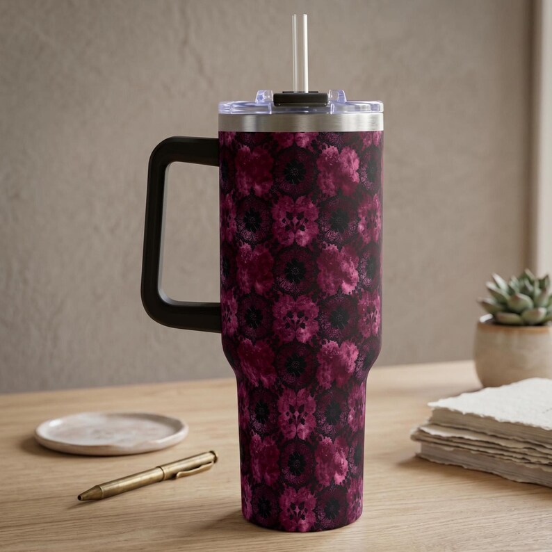 Book Lover Gift Reading Tumbler Library Aesthetic Cozy Bookish Gifts Men Insulated Cup Literary Travel Mug Botanical Design Drinkware 40oz image 17