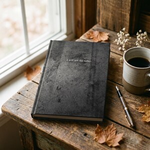 Book Club Journal Hardcover Spiral Notebook Charcoal Reading Tracker Book Lover Gift Mental Health Notes Fantasy Reader Present Daily Writing Companion Motivational Quote Cover Resilience Journal Literary Gift Idea Portable 5x7 Size Durable Empyrean