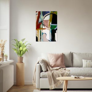 Abstract Canvas Print Bust Triptych Wall Art Colorful Living Room Artwork Contemporary Bedroom Painting Texas Artist Original image 11