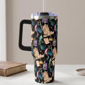 Book Lover Gift Reading Tumbler Library Aesthetic Cozy Bookish Gifts Men Insulated Cup Literary Travel Mug Botanical Design Drinkware 40oz image 13