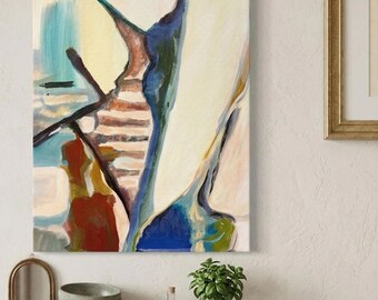 Abstract Canvas Print  UnBury  Triptych Art Rust Teal Navy Painting Contemporary Artwork Living Room Wall Design Modern Bedroom Styling