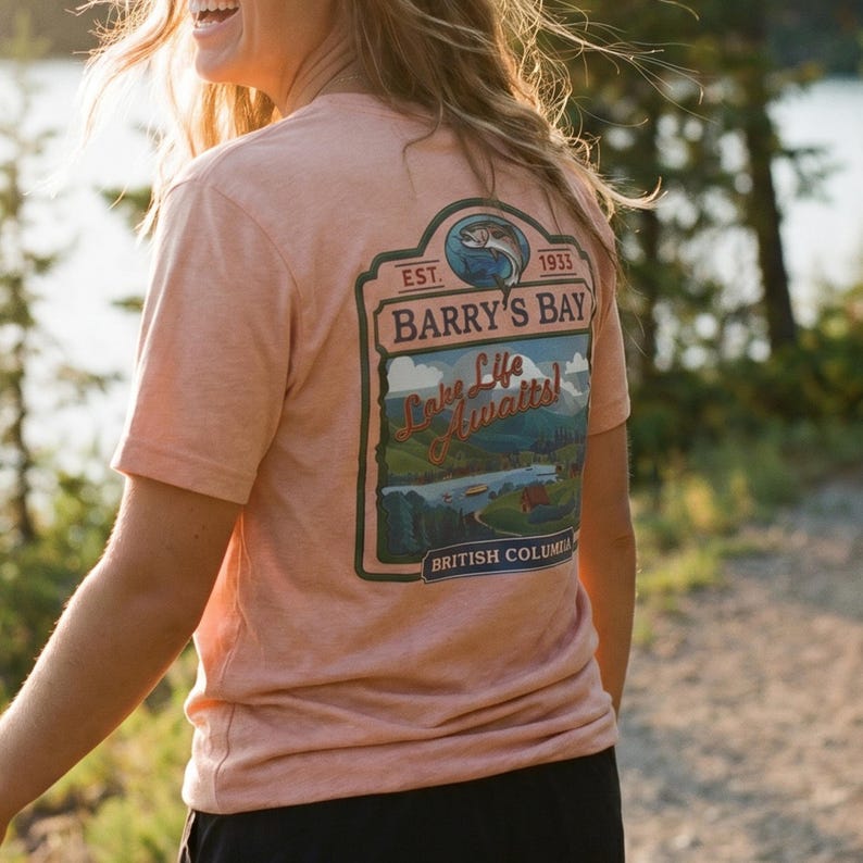 Barry's Bay Lake Life Tee Shirt Every Summer After Fishing British Columbia Outdoor Adventure Apparel Camping T Shirt Casual Retro Travel image 15