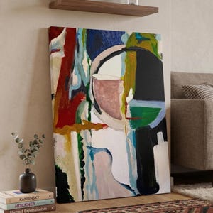 Abstract Canvas Print Triptych Wall Art Colorful Living Room Artwork Contemporary Bedroom Painting Design Geometric Modern Home Office Ready Hang Texas Artist Original Fractured Geometry Bold Arcs Angular Shapes Deep Green Burgundy Warm