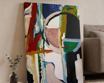 Abstract Canvas Print  Bust  Triptych Wall Art Colorful Living Room Artwork Contemporary Bedroom Painting Texas Artist Original