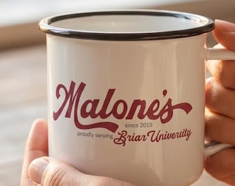 Off Campus Merch Malones Vintage Diner Inspired Book Lover Gift Briar U Mug Rustic Mug Retro Brewery Style Merchandise Cabin Porch Coffee