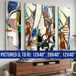Abstract Canvas Print Bust Triptych Wall Art Colorful Living Room Artwork Contemporary Bedroom Painting Texas Artist Original image 16