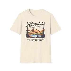 Vintage Outdoor Tee Retro Nature Design Mountain Landscape Graphic Funny Hiking Shirt Sarcastic Camping Humor Adventure Apparel Gifts For Outdoor Enthusiasts Comfortable Cotton Clothing Darkly Playful Theme Antisocial Humor Shirt Wilderness