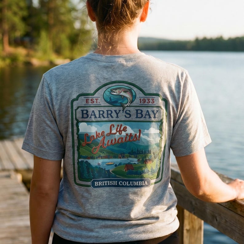 Barry's Bay Lake Life Tee Shirt Every Summer After Fishing British Columbia Outdoor Adventure Apparel Camping T Shirt Casual Retro Travel image 8