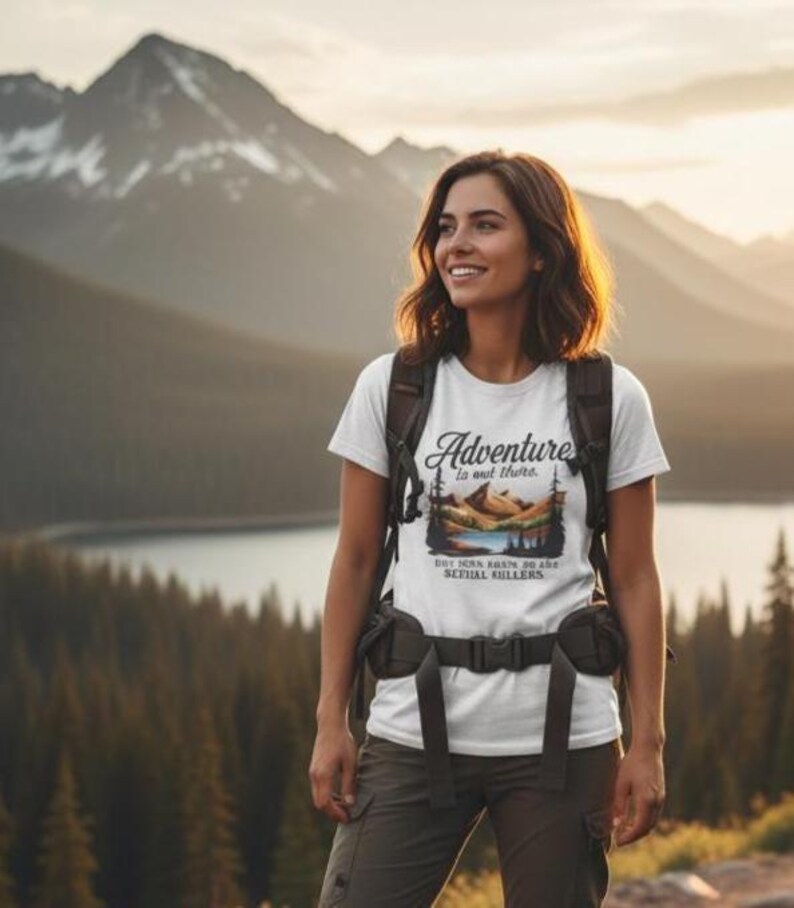 Sarcastic Camping Humor Shirt Funny Hiking Tee Vintage Outdoor Design Mountain Landscape Retro Nature Graphic Adventure Theme Apparel Gifts For Hikers Outdoor Enthusiast Clothing Comfortable Cotton Wear Darkly Playful Humor Antisocial