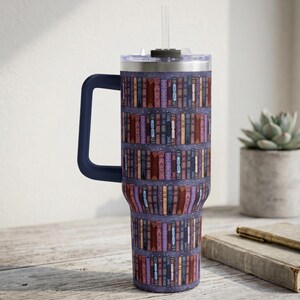 Book Lover Gift Reading Tumbler Library Aesthetic Cozy Bookish Gifts Men Insulated Cup Literary Travel Mug Botanical Design Drinkware 40oz image 10