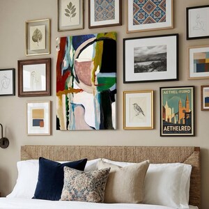 Abstract Canvas Print Bust Triptych Wall Art Colorful Living Room Artwork Contemporary Bedroom Painting Texas Artist Original image 9