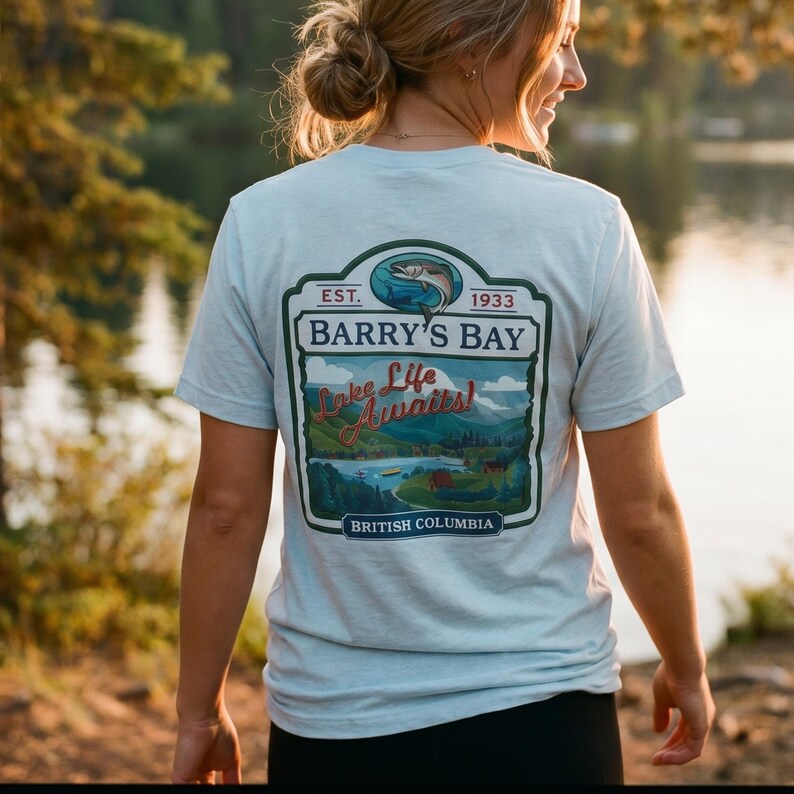 Barry's Bay Lake Life Tee Shirt Every Summer After Fishing British Columbia Outdoor Adventure Apparel Camping T Shirt Casual Retro Travel image 13