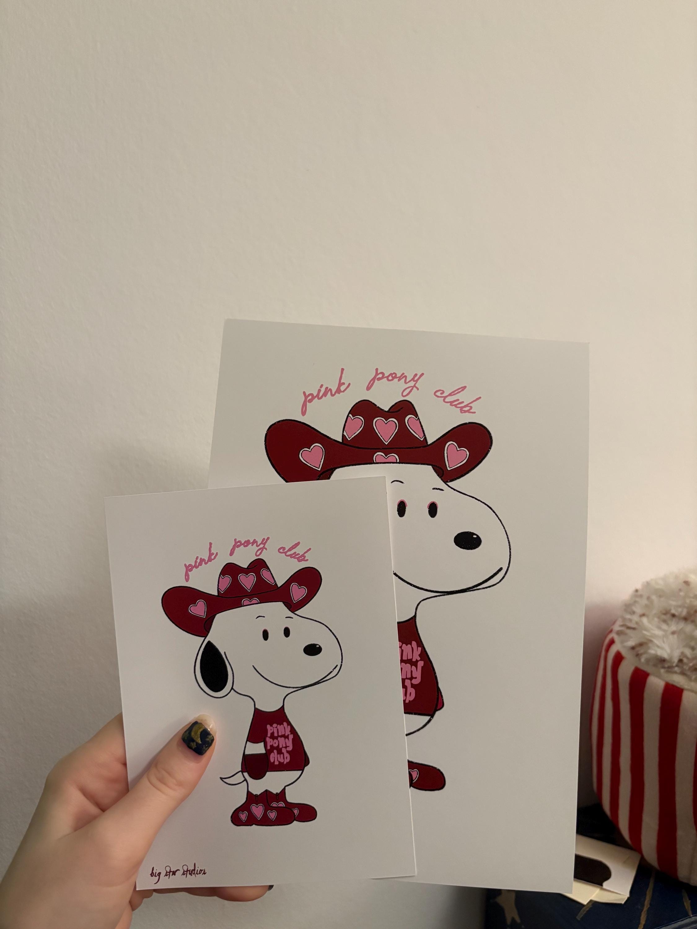 Chappell Roan Snoopy Pink Pony Club Midwest Princess A5/a6 Art