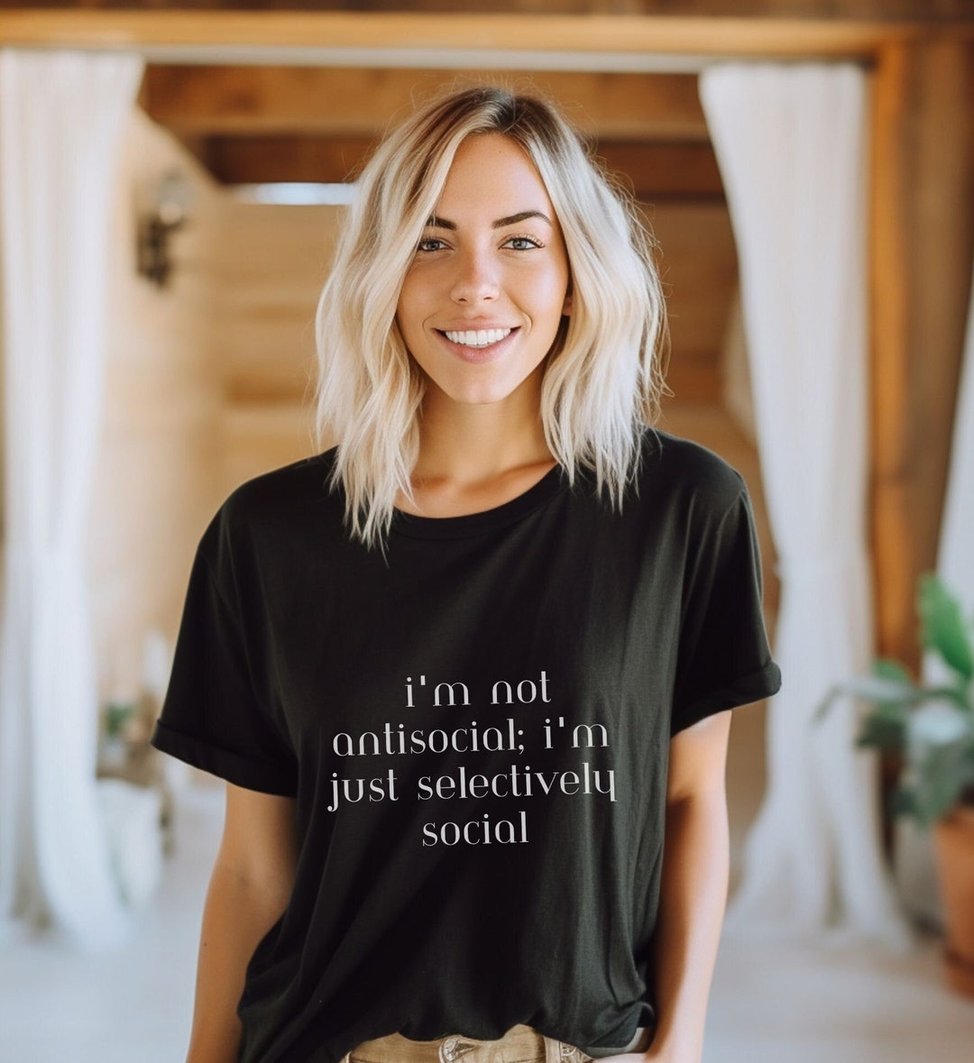I'm Not Anti-social I'm Selectively Social Funny Hoodie For Women