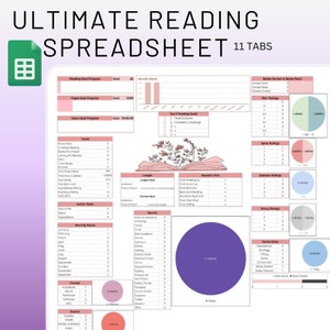 Digital Reading Tracker Spreadsheet, Book Tracker Spreadsheet, Reading Tracker, Google Sheets