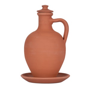 Handmade Terracotta Pitcher Set: Traditional Turkish Drinkware