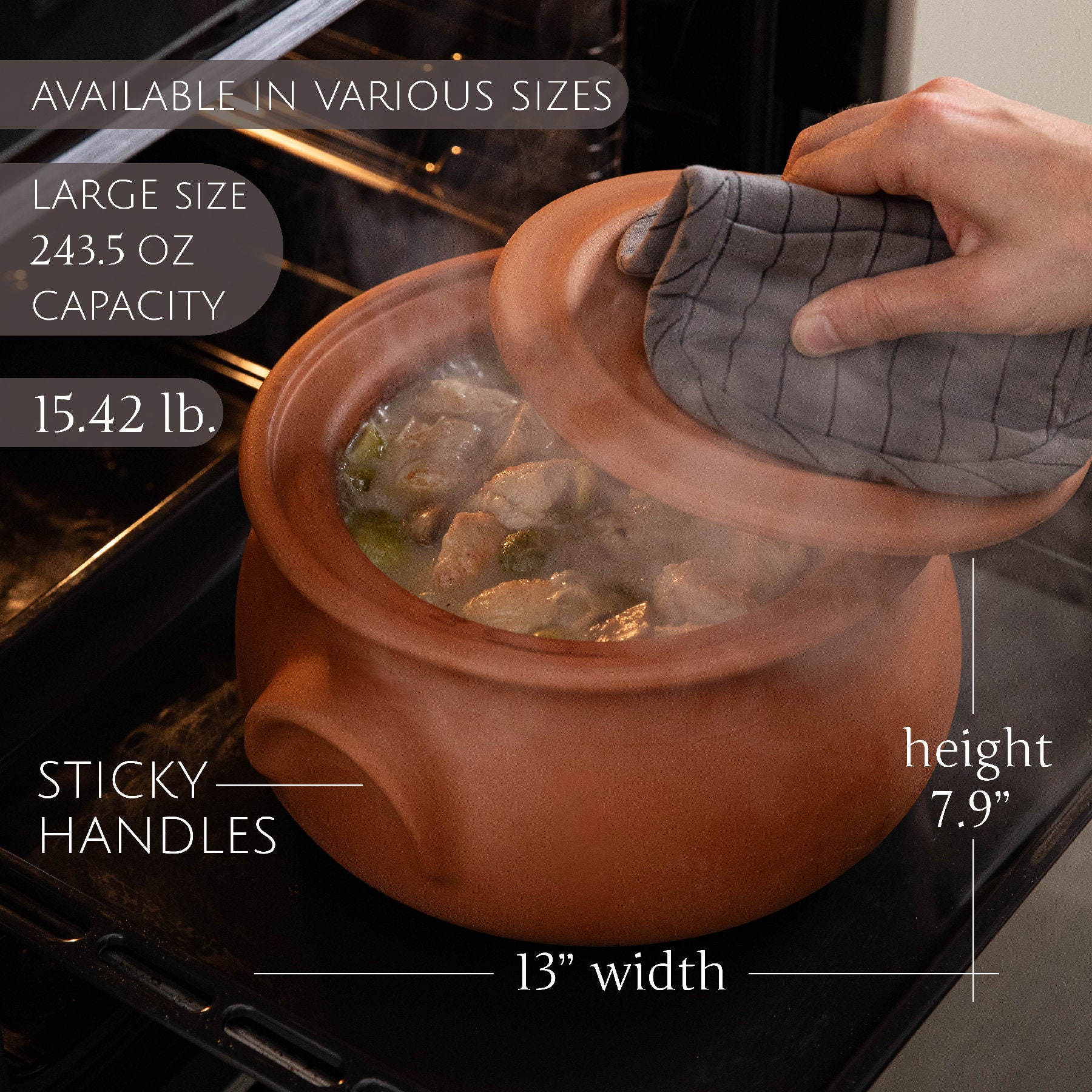 Terracotta Ceramic Cookware With Lid Terracotta Clay Casserole Pot - Ceramic Cookware With Lid For Soup & Stew Ceramic Soup Pot